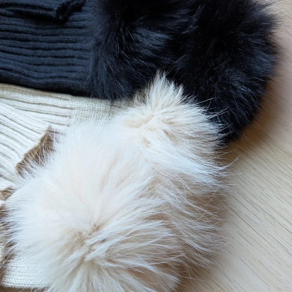 Genuine Fox Fur Fingerless Gloves NWT